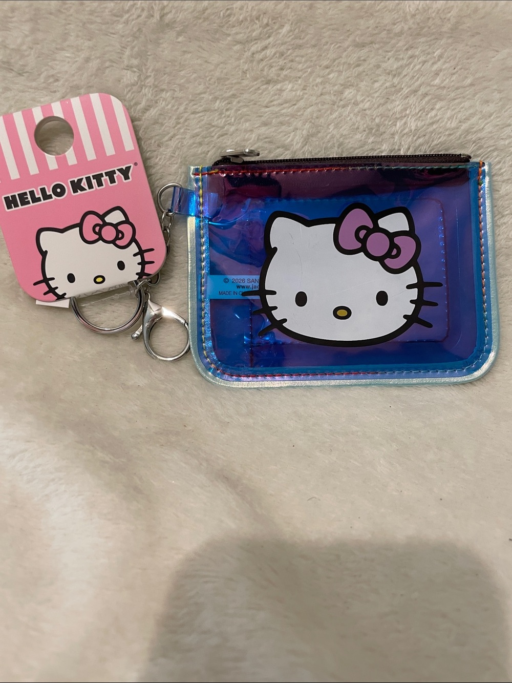 Hello Kitty Blue Holographic Card Holder Pouch